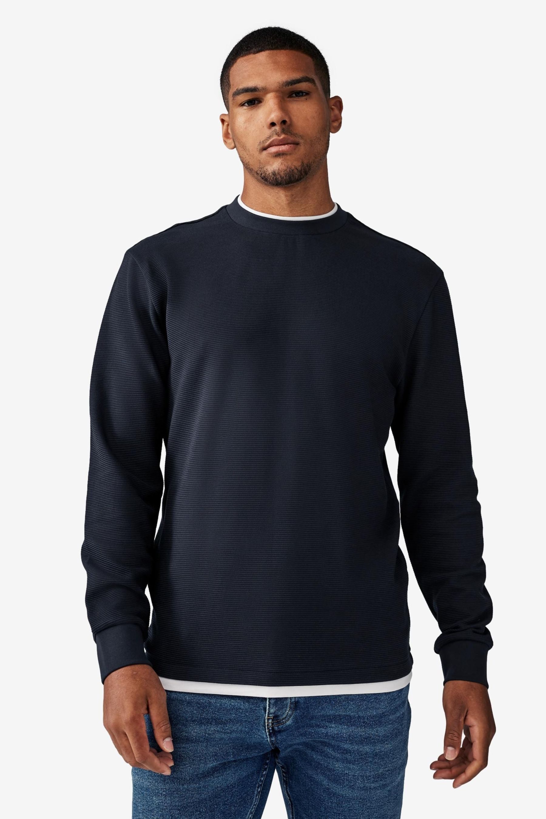 Next 2-in-1-Pullover Strukturierter Langarm-Pullover im Lagenlook günstig online kaufen