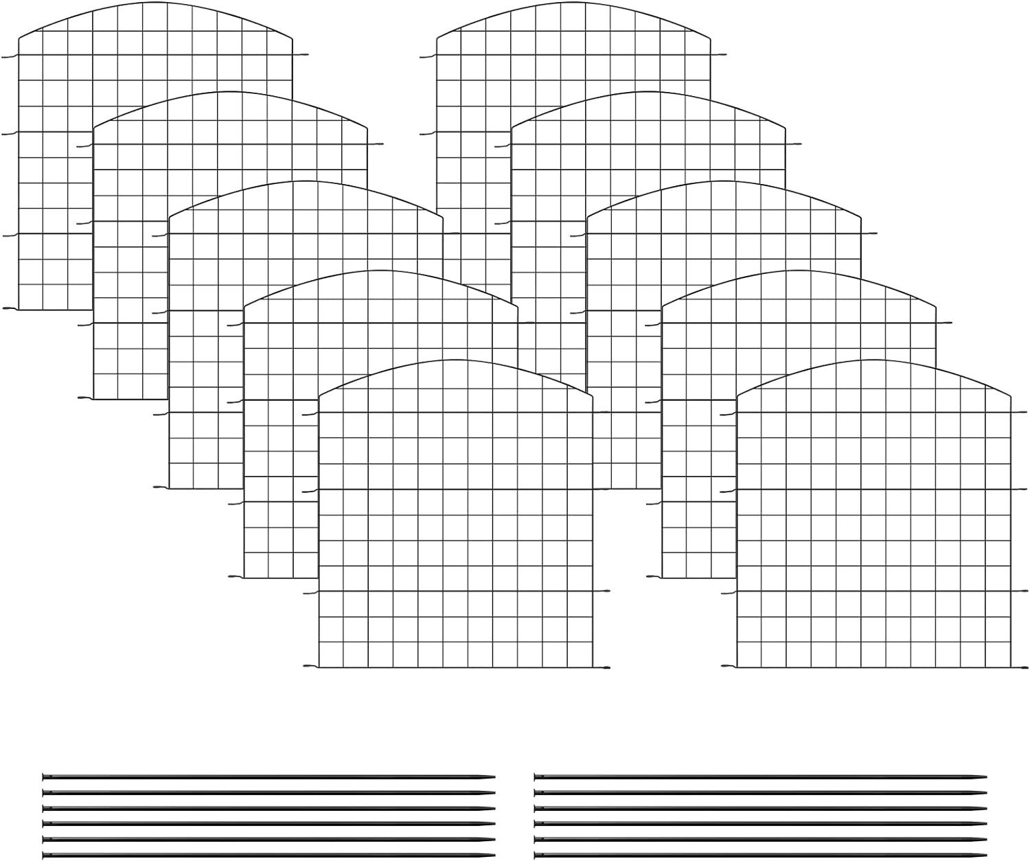 Woltu Teichzaun, (10-St), Gartenzaun Komplettset, Steckzaun Metall, Gitterz günstig online kaufen