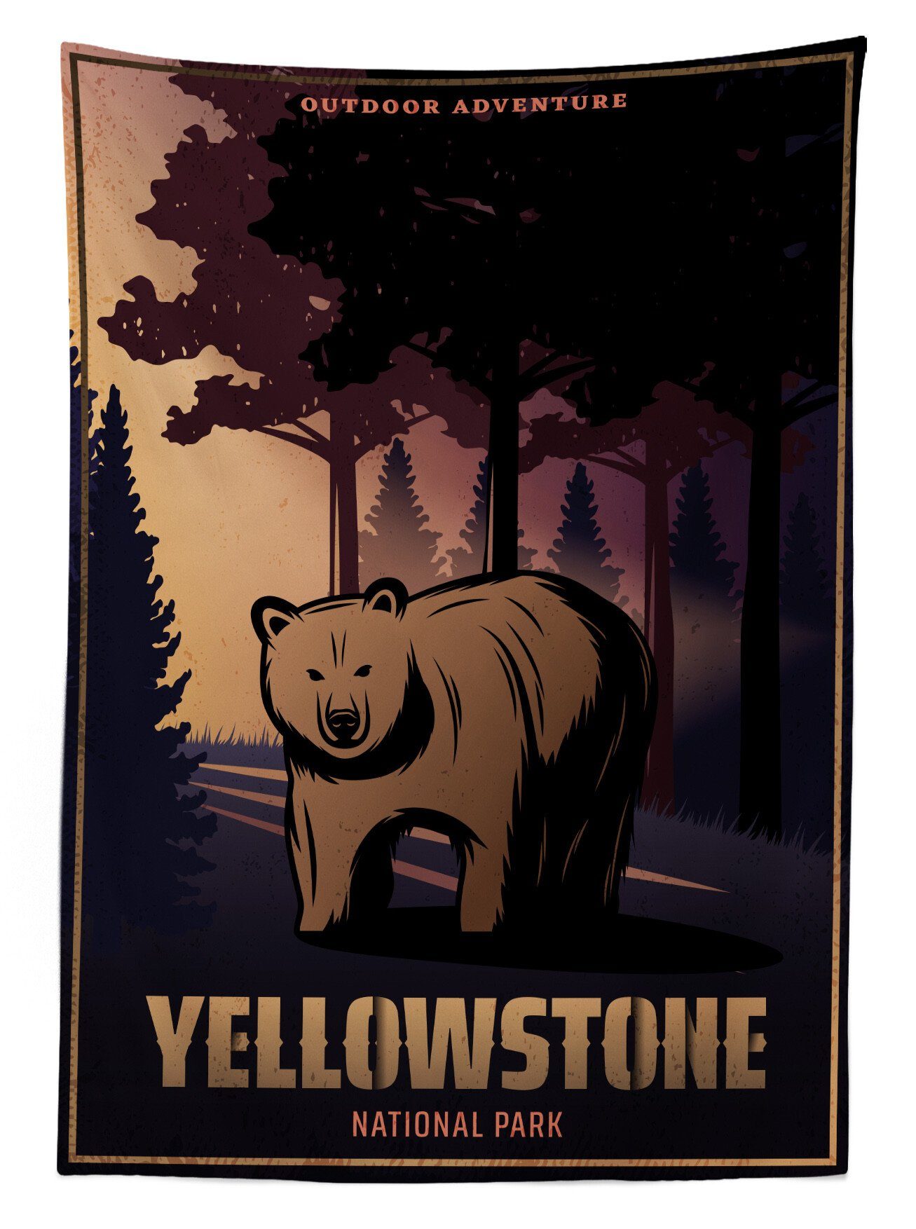 Abakuhaus Tischdecke Farbfest Wyoming Yellowstone Bereich Bär den geeignet Klare Außen Für Waschbar Farben, im Wald