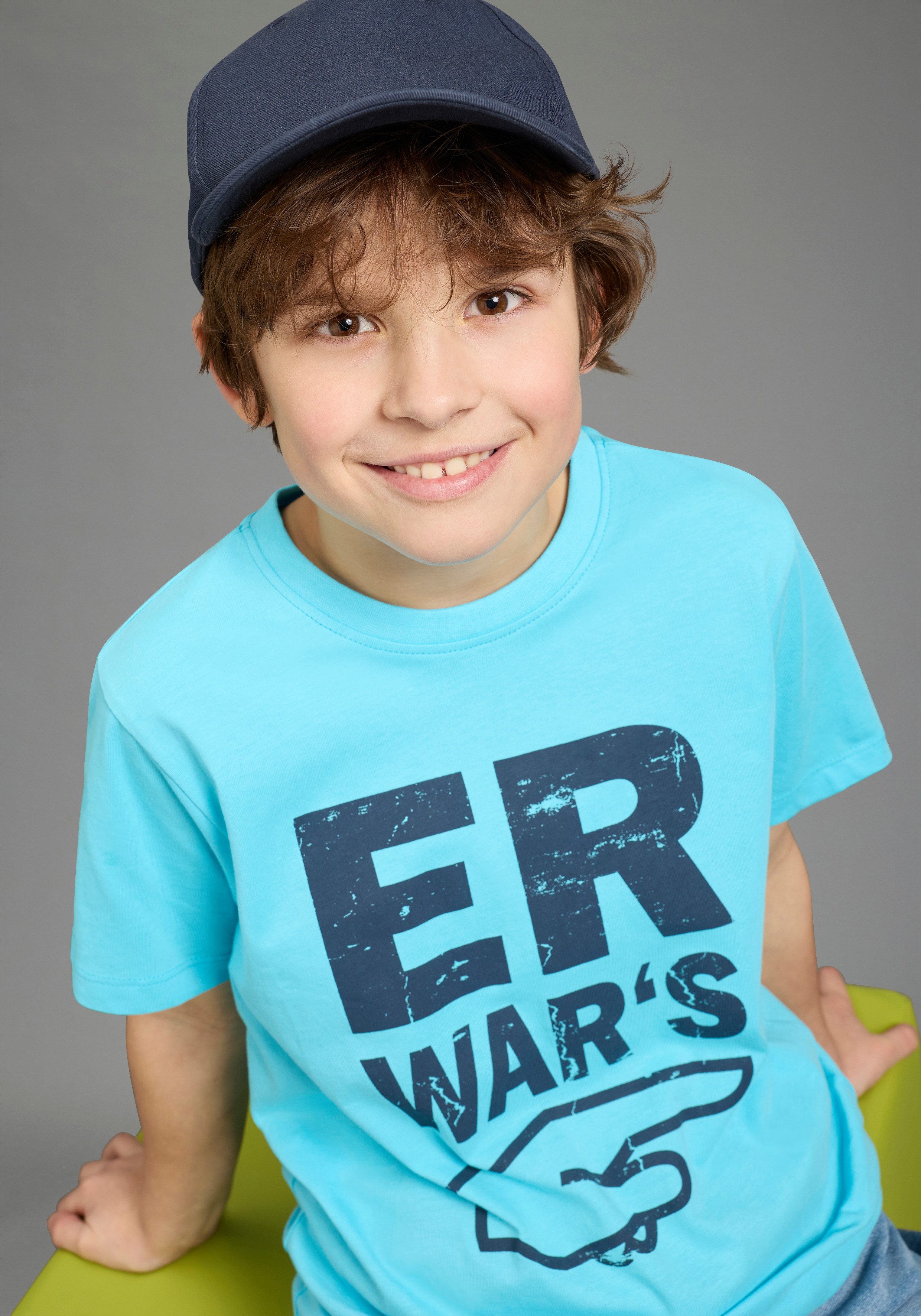 KIDSWORLD T-Shirt Sprücheshirt: ER WAR`S Immer einen coolen Spruch parat. Sprücheshirt