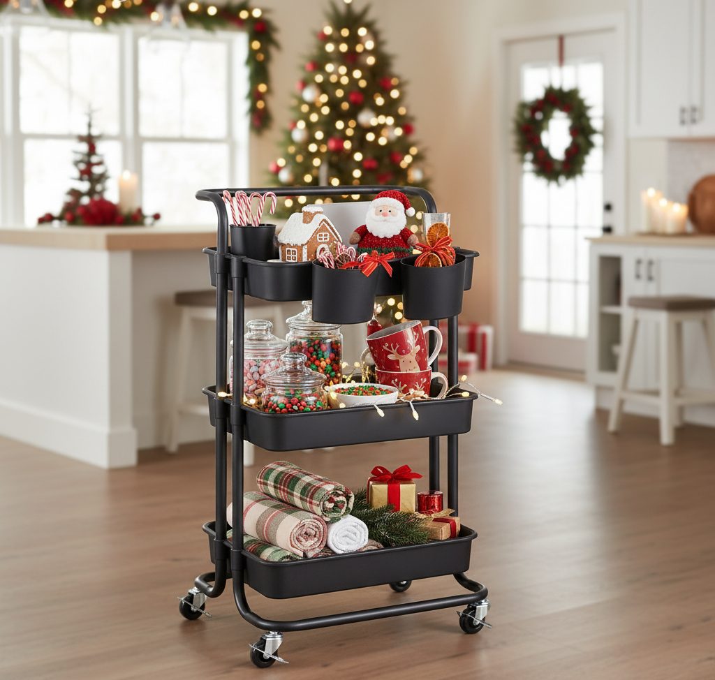 SONGMICS Боковая тележка, Servierwagen, Ablagefächer aus Kunststoff