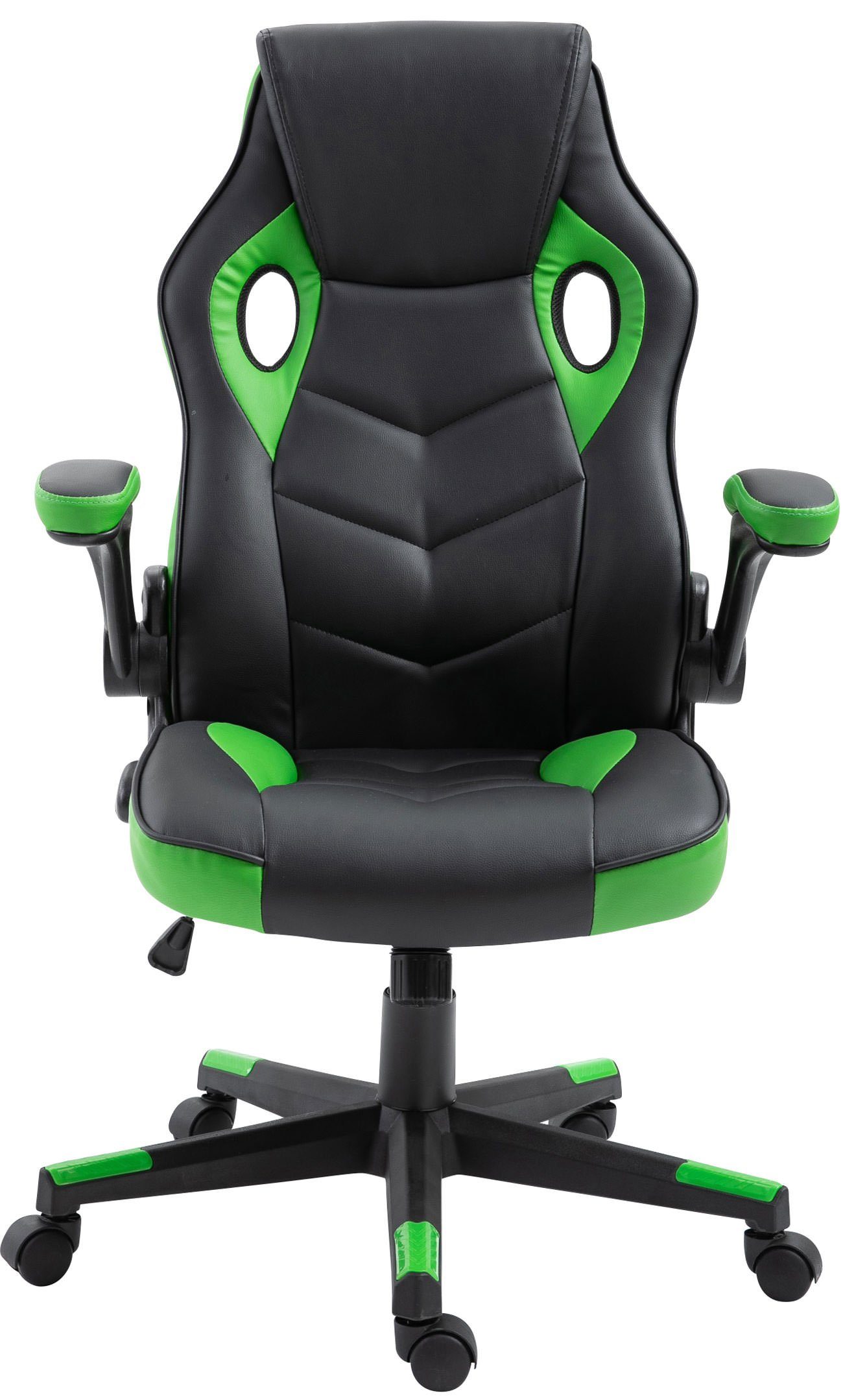 Kunstleder, Gaming Chair drehbar und Omis CLP höhenverstellbar schwarz/grün