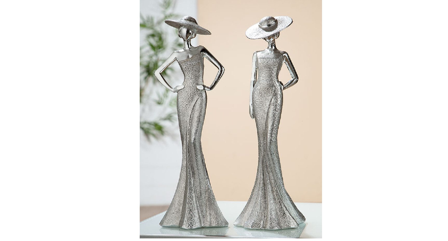 GILDE Dekofigur 2er-Set Lady Diva silber günstig online kaufen