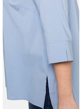 Sheego Longbluse Große Größen mit Hemdkragen und 3/4-Arm