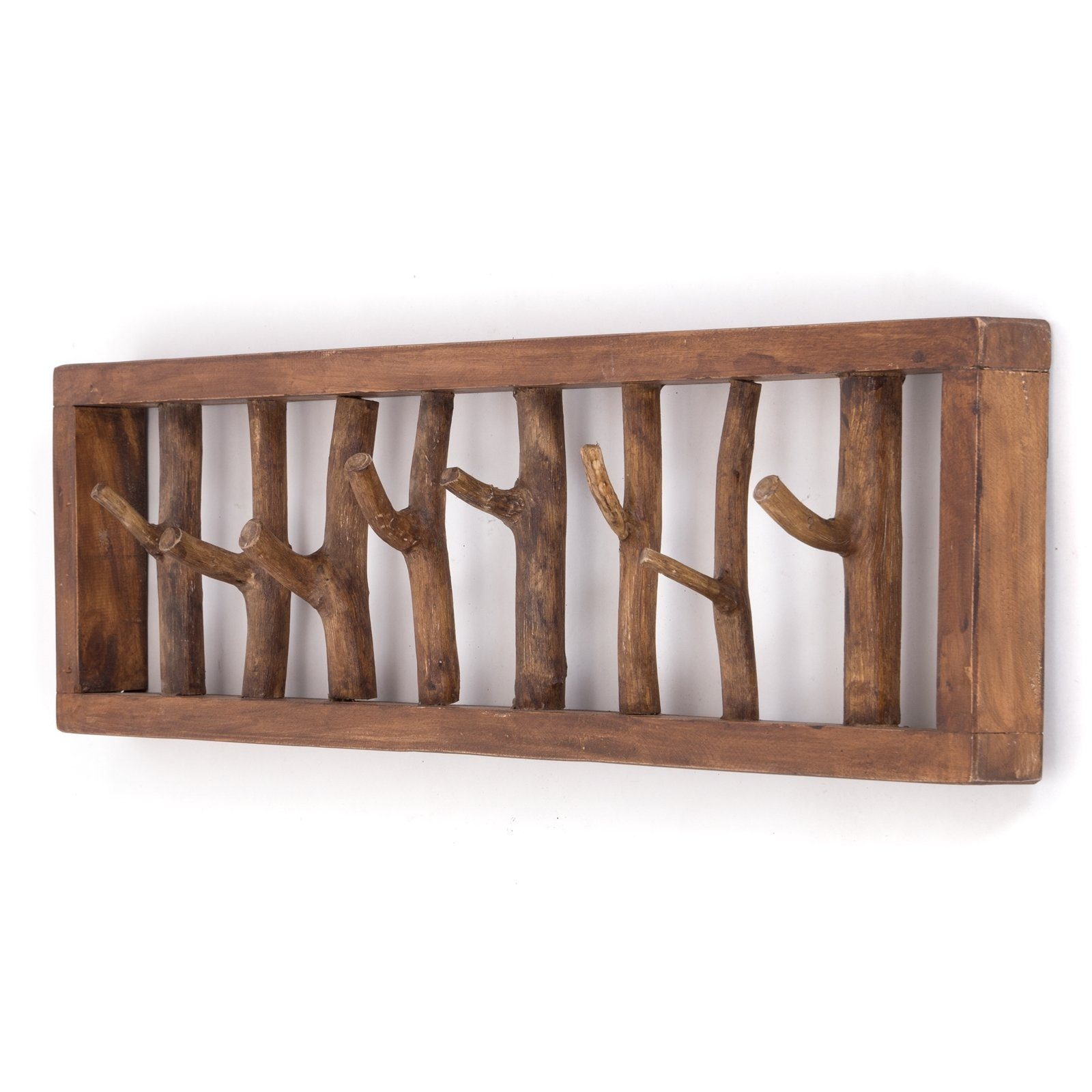 DESIGN DELIGHTS Wandgarderobe WANDGARDEROBE AST-HAKEN, 82x22cm, Altholz, Sh günstig online kaufen