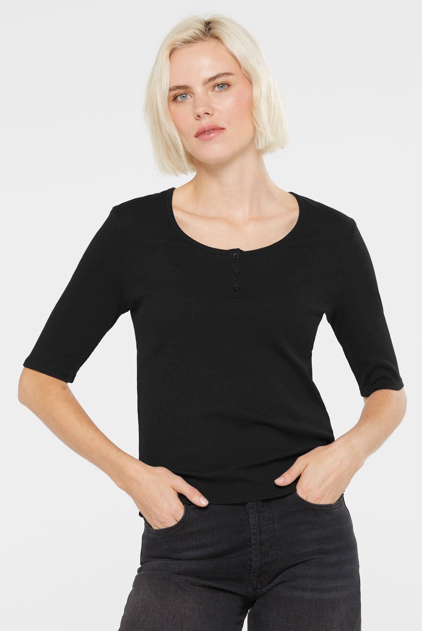 SENSES.THE LABEL Rundhalsshirt mit Baumwolle