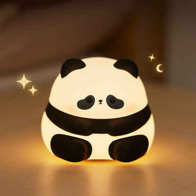 Powerwill Nachtlicht Panda Nachtlicht, Nachtlicht Dimmbar, Silikon Kinder Nachtlicht, LED fest integriert, Kinderlampe mit drei Helligkeitsstufen einstellbar, Warmlicht, Touch USB Lampe für Babyzimmer, Kindergeschenke