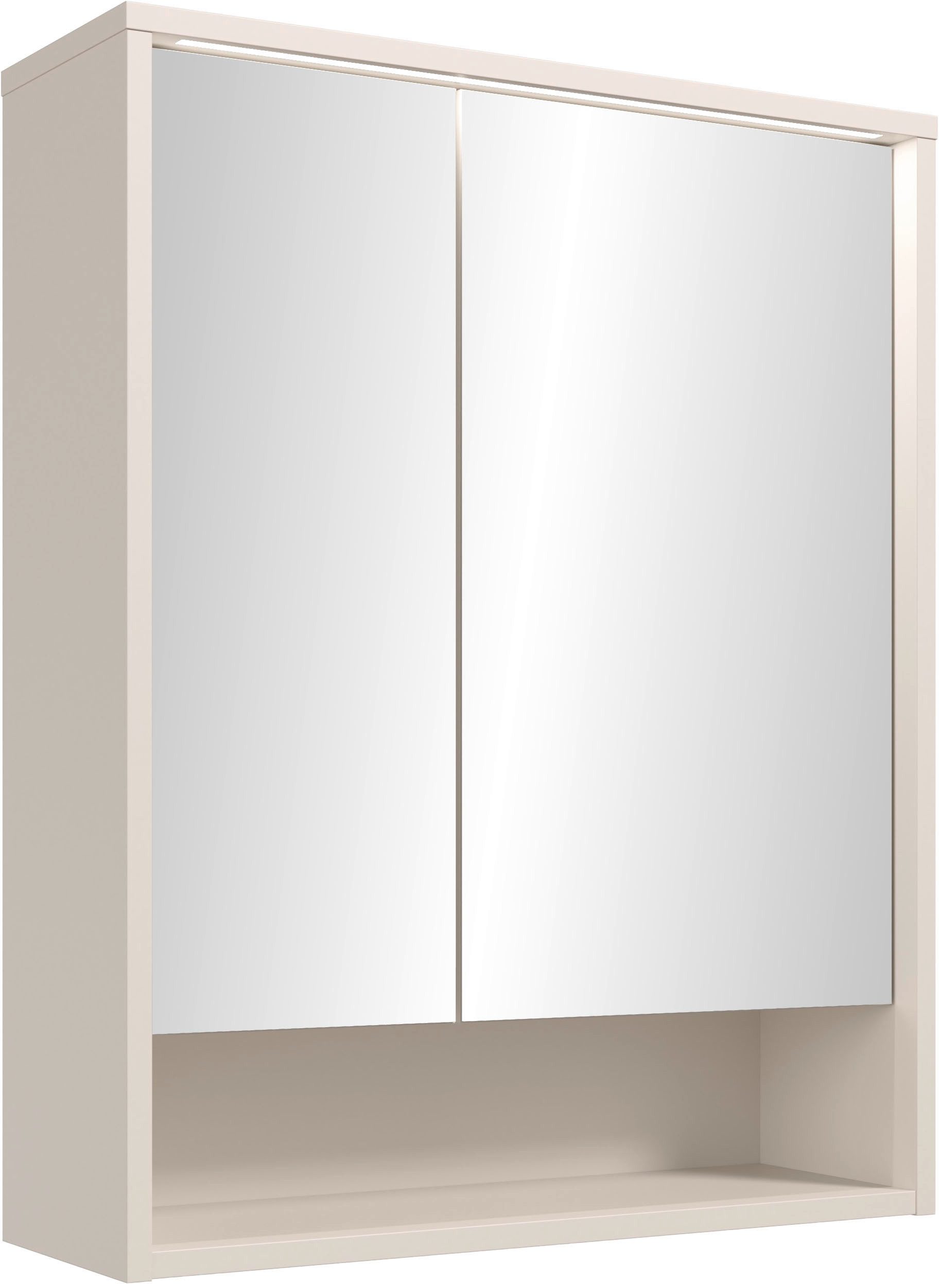BASIC by Balculina Spiegelschrank Lucera Spiegelschrank, Badezimmerschrank BxHxT 60x75x20 (1-St) Breite 60 cm, Tür L/R montierbar, LED-Beleuchtung