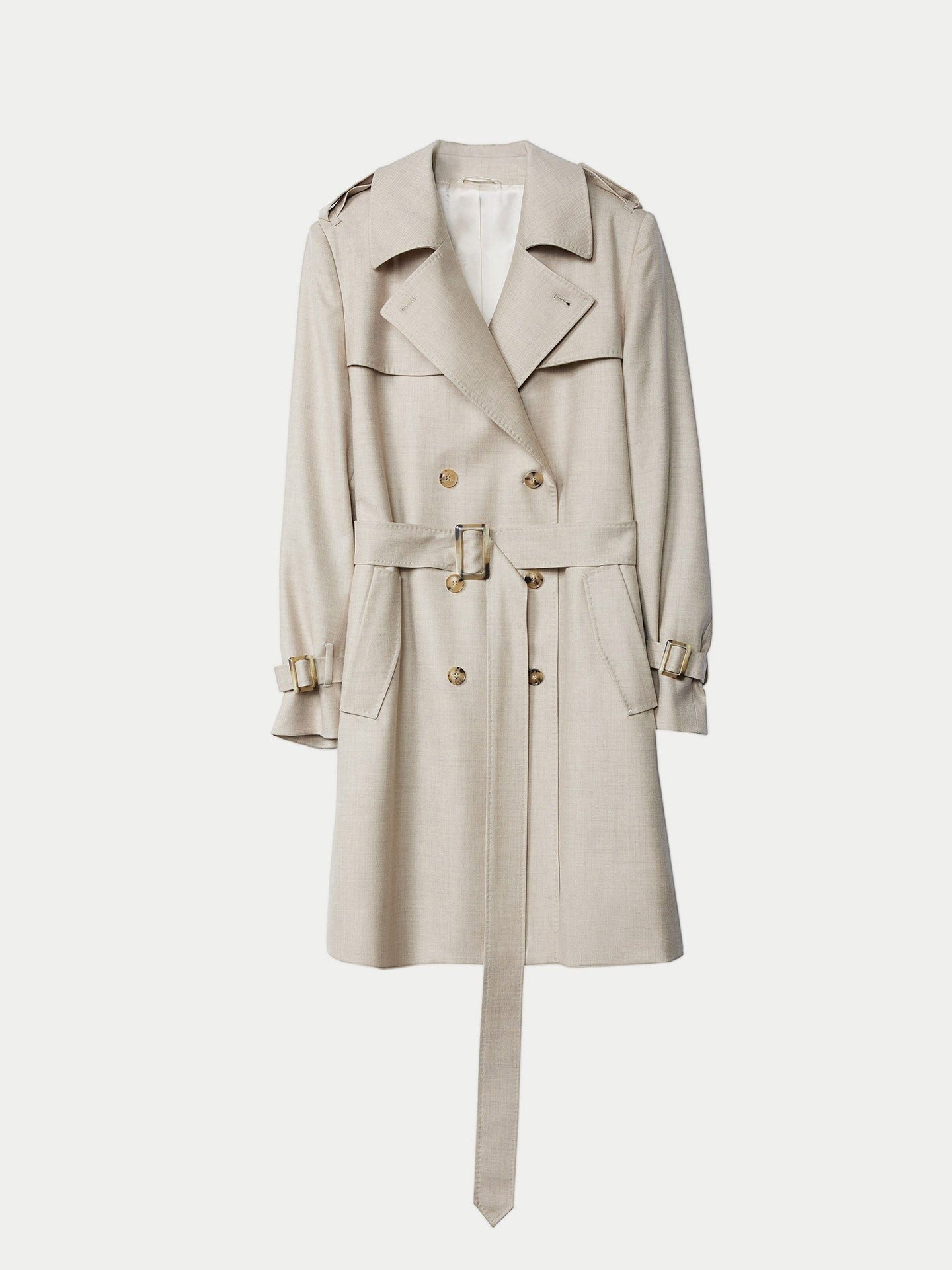 GOBI Cashmere Wollmantel Doppelreihiger Kaschmir Trenchcoat