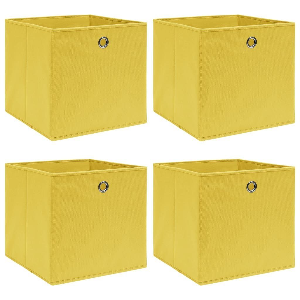 vidaXL Aufbewahrungsbox Aufbewahrungsboxen 4 Stk. Gelb 32x32x32 cm Stoff (4 St)