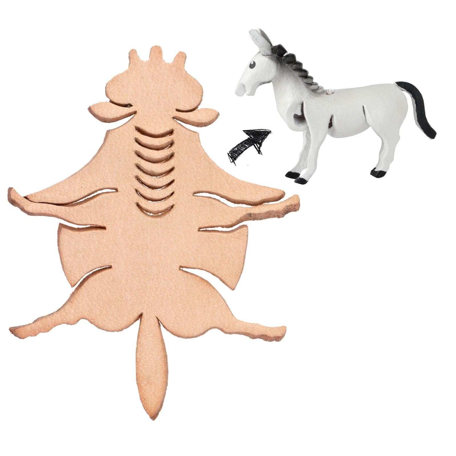 Schlüsselanhänger Set Pferd DIY Figur aus Leder