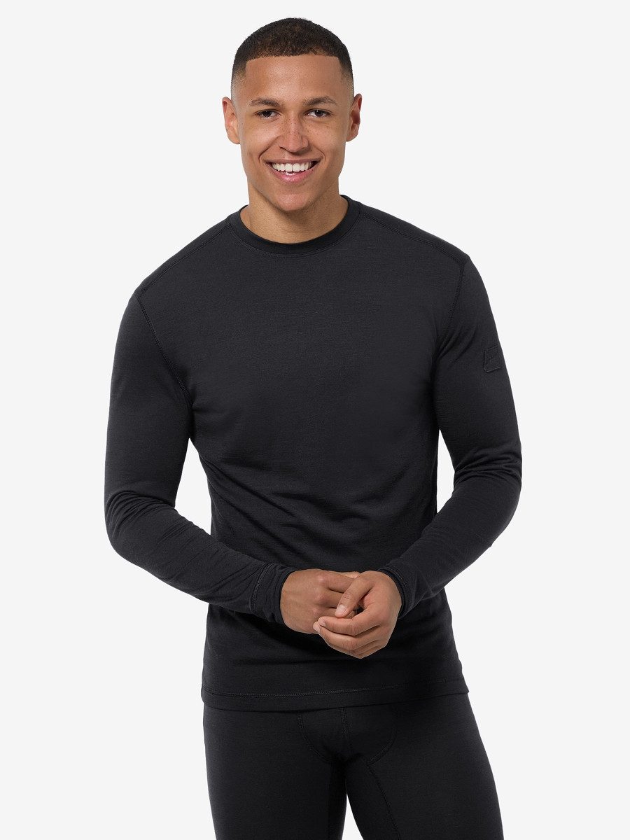 SUPER.NATURAL Langarmshirt für Herren, nachhaltig, Merino M BIO BASE LS atmungsaktiv, enganliegend