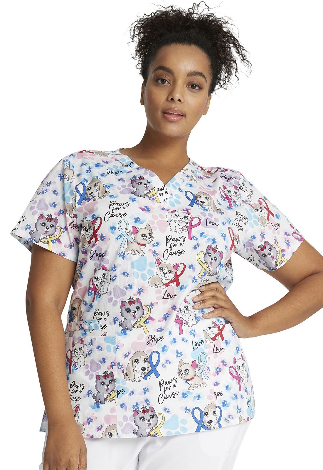Funktionsbluse Bunt bedruckter Damen Kasack "Tierbabys"