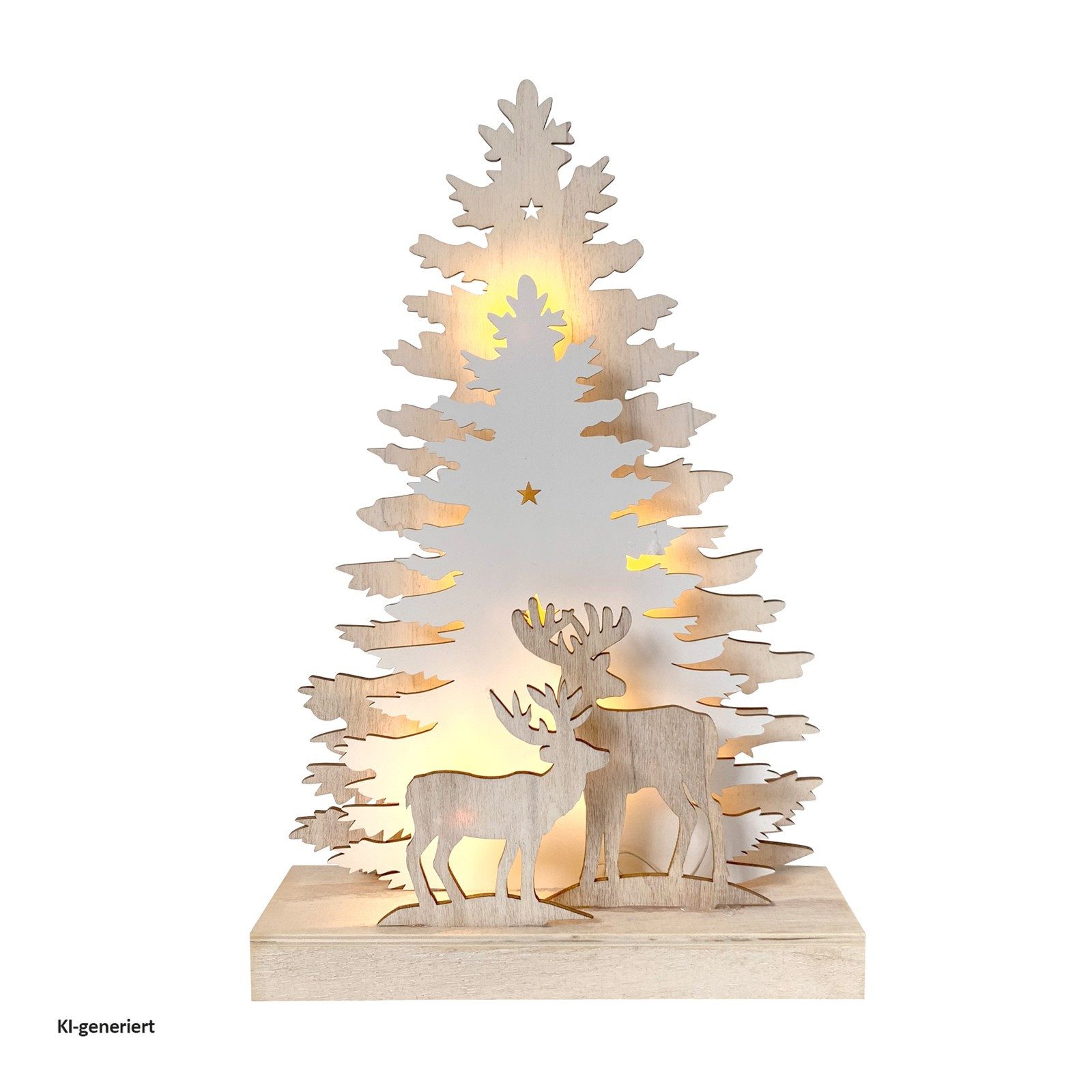 HTI-Living Weihnachtsfigur Beleuchtete Weihnachtsszene Rehe im Winterwald (Stück, 1 St., 1 Leuchtdeko, ohne Batterien), Leuchtdeko Weihnachtsdeko