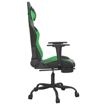 vidaXL Bürostuhl Gaming-Stuhl mit Massage Fußstütze Schwarz Grün Kunstleder Home Offi