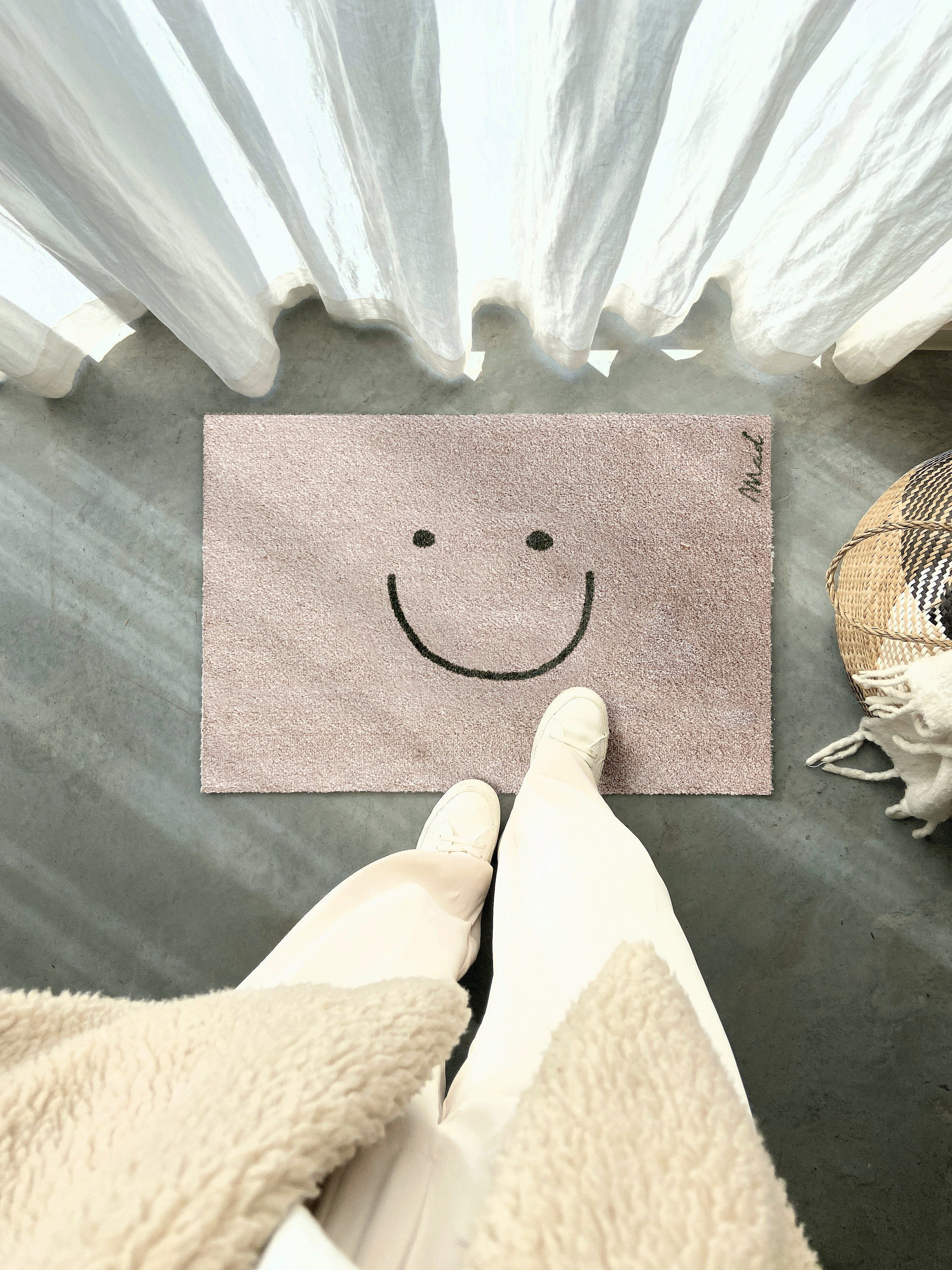 Mad about Mats Fußmatte Türvorleger Indoor mit Print Smiley rutschfest & wa günstig online kaufen