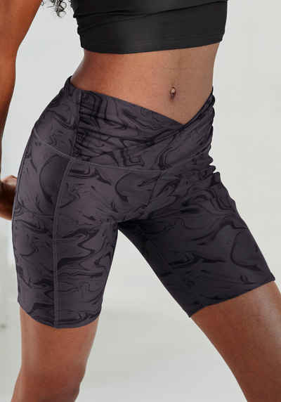 LASCANA ACTIVE Funktionshose -Sporthose mit Allover-Print und kleiner Reißverschlusstasche
