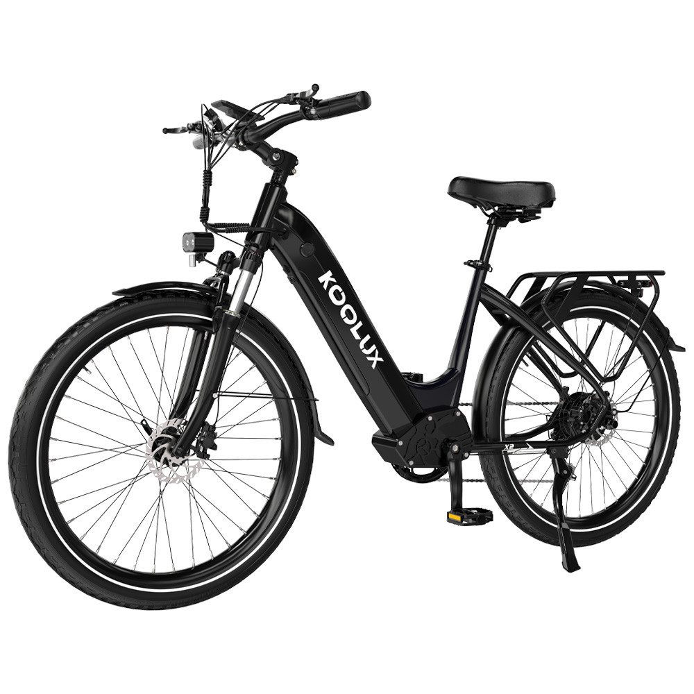 KOOLUX E-Bike Cityrad X2/X3 26 Zoll ElektroFahrrad bis zu 65-80KM Mit Stoßdämpfer, 7 Gang, 250W Hinten Leistungsstarker bürstenloser Motor, 648 Wh, 48V 13,5AH akku, Hydraulische Scheibenbremsen, Hollandfahrrad