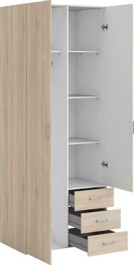 Home affaire Kleiderschrank graue Stangengriffe, einfache Selbstmontage, 200,4 x 77,6 x 49,5 cm