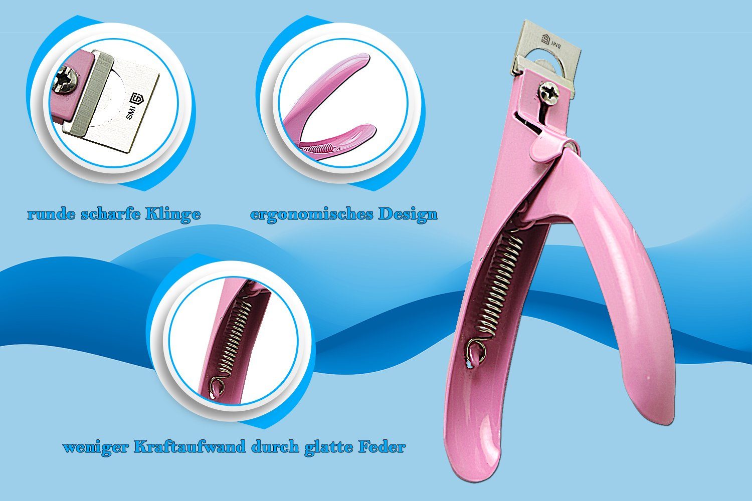SMI Nagelknipser Nagelknipser acryl Tip Cutter knipser acrylnagel gelnägel kunstnägel, ergonomisches Design