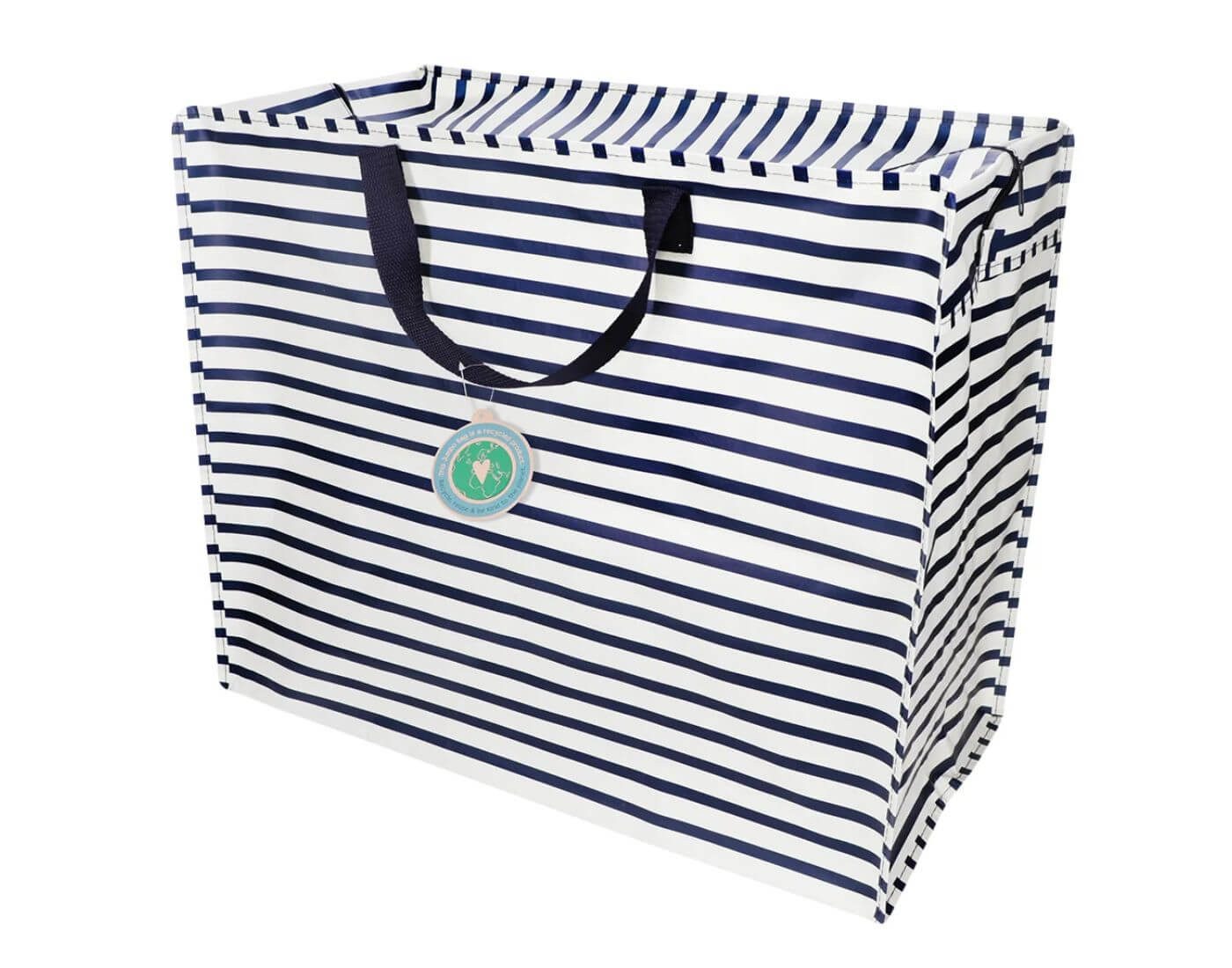 Rex London Shopper XXL-Tasche Marineblaue Streifen