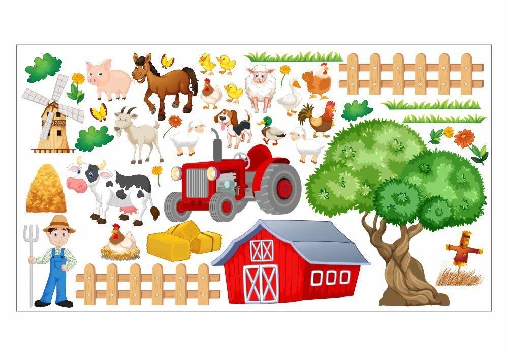 nikima Wandtattoo 020 Wandtattoo Bauernhof (PVC-Folie) günstig online kaufen