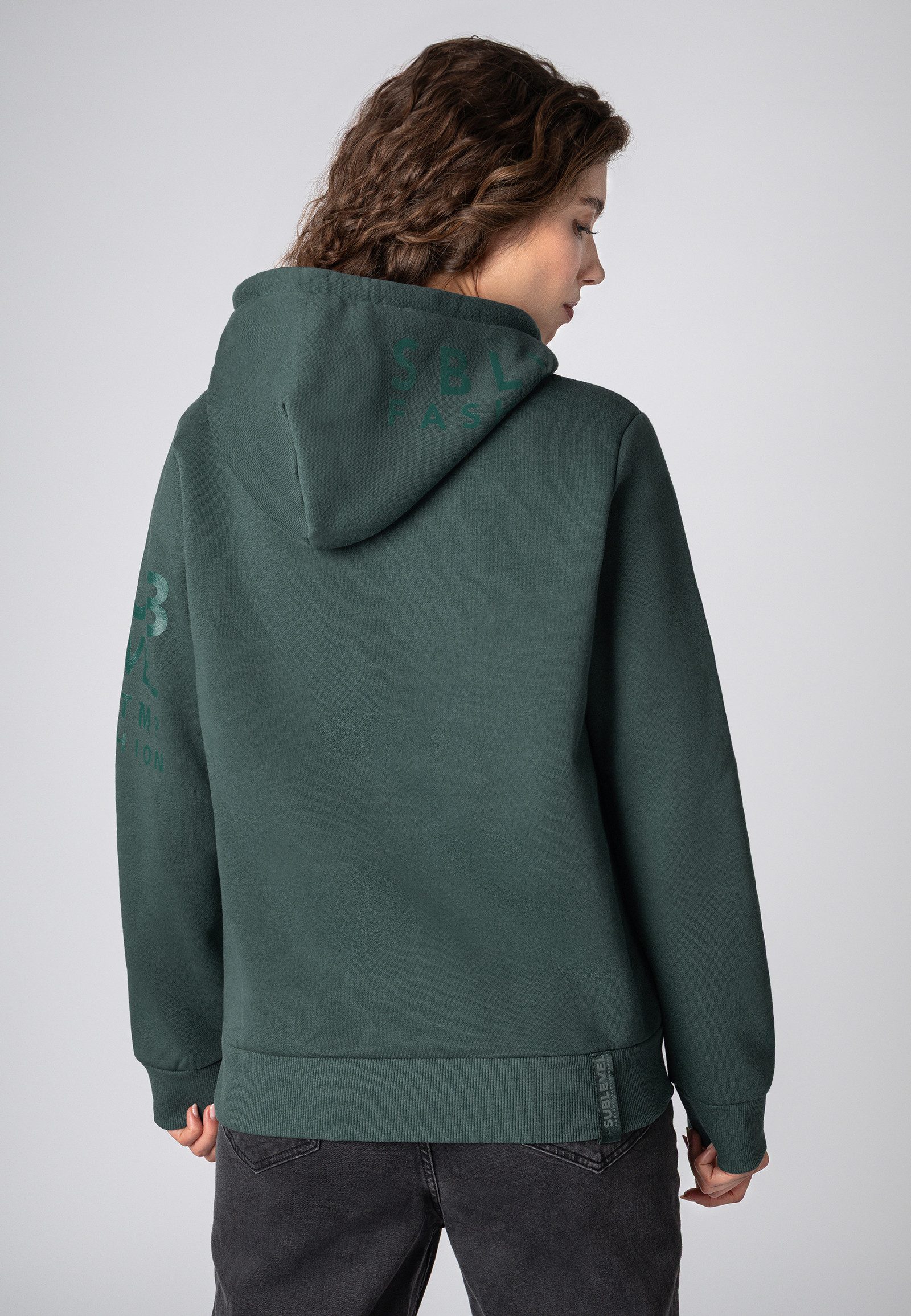 SUBLEVEL Kapuzenpullover Damen Hoodie mit auffälligen Prints auf Ärmel und günstig online kaufen