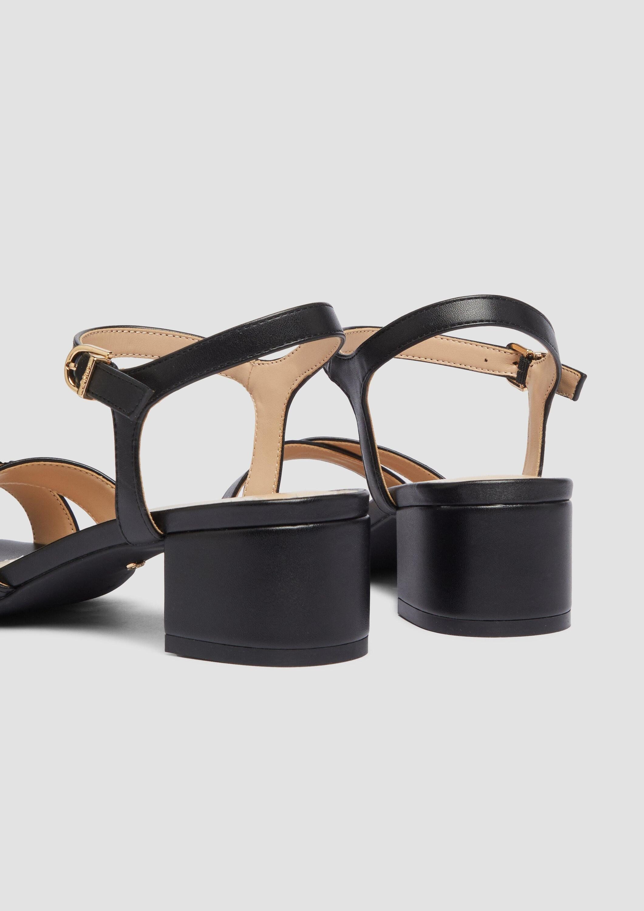 s.Oliver Pumps Sandale Pumps mit Blockabsatz in Leder-Optik