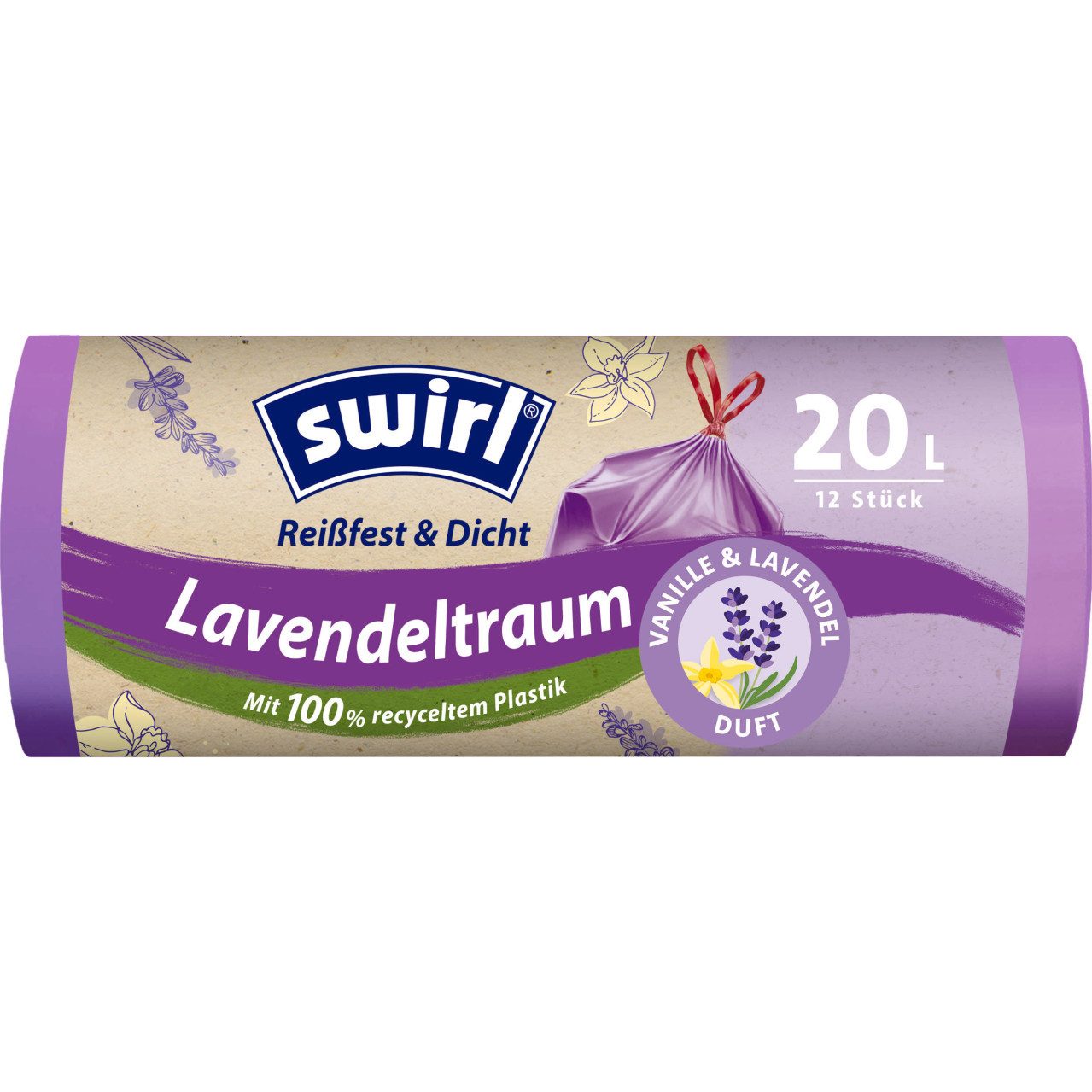 Swirl Müllbeutel Swirl® Duft-Müllbeutel Vanille-Lavendel 20 L