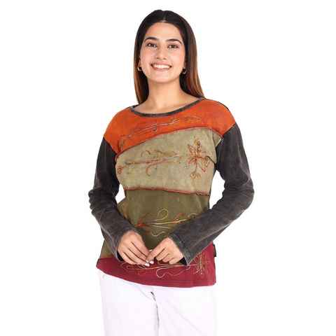 Guru-Shop Longsleeve Goa Langarmshirt Stonewash - Modell 4 alternative Bekleidung