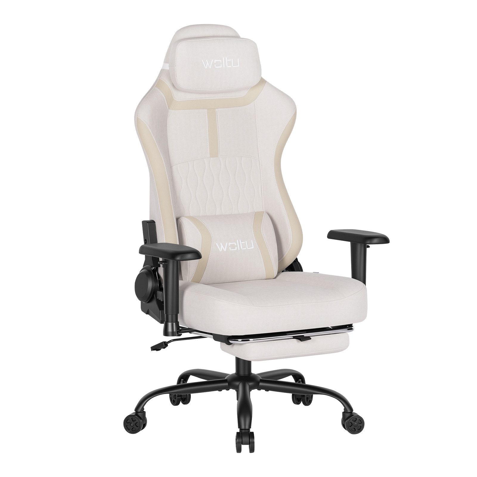 Woltu Gaming-Stuhl (1 St), Ergonomisch Gamer Stuhl 2D mit Lendenkissen verstellbaren Armlehnen