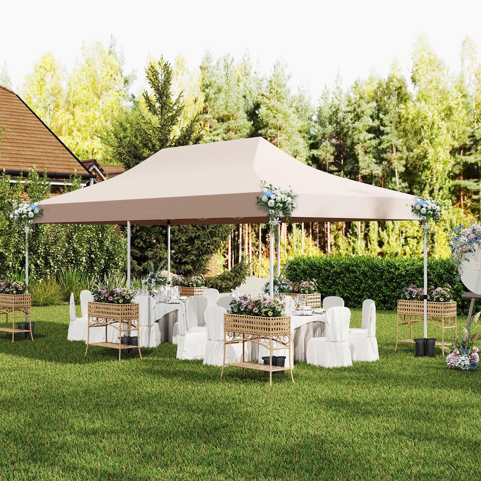 COSTWAY Pavillon 3 x 6m Faltpavillon, günstig online kaufen