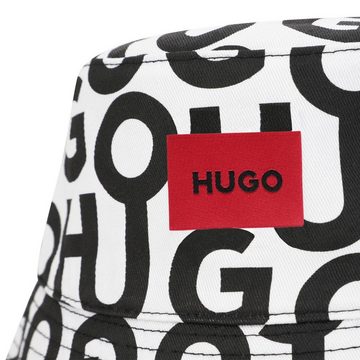 HUGO Fischerhut HUGO Kids Hut schwarz weiß mit Allover Logo