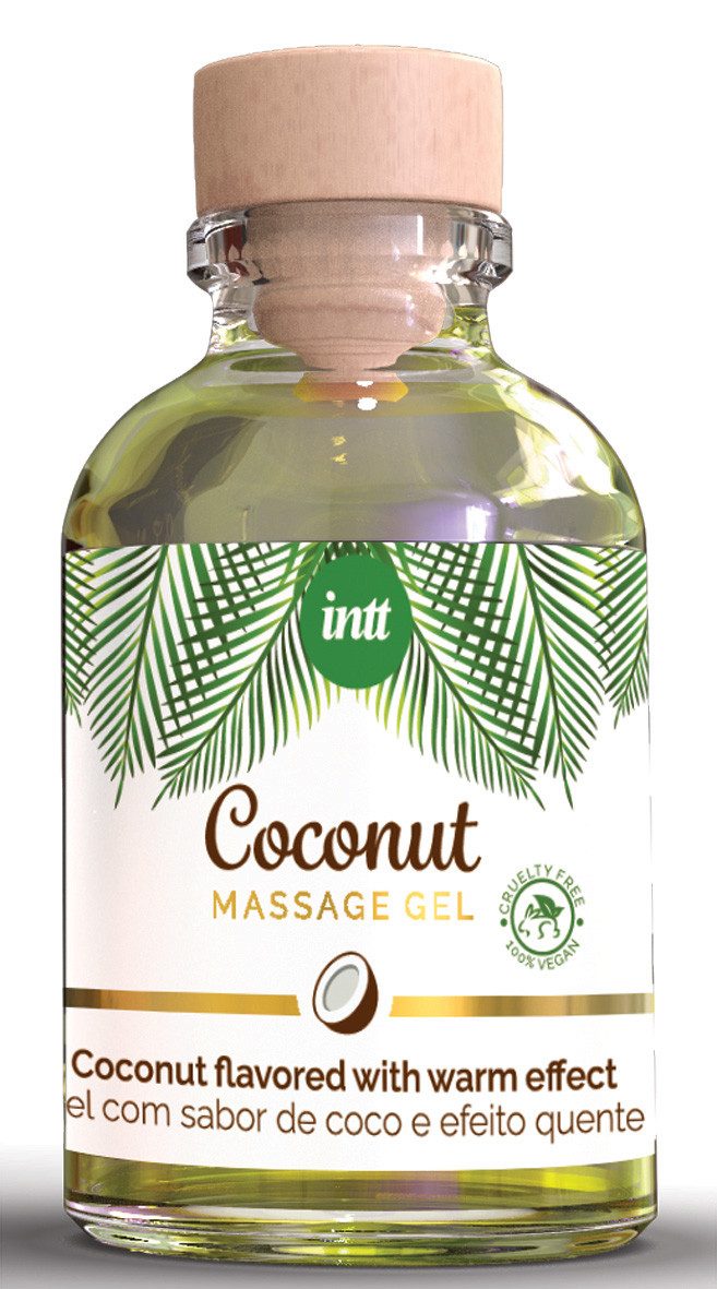 INTT Gleit- und Massagegel intt Massage Gel Coconut Vegan Glass Bottle 30ml, 1-tlg., vegan, Massagegel, Aroma, wärmend