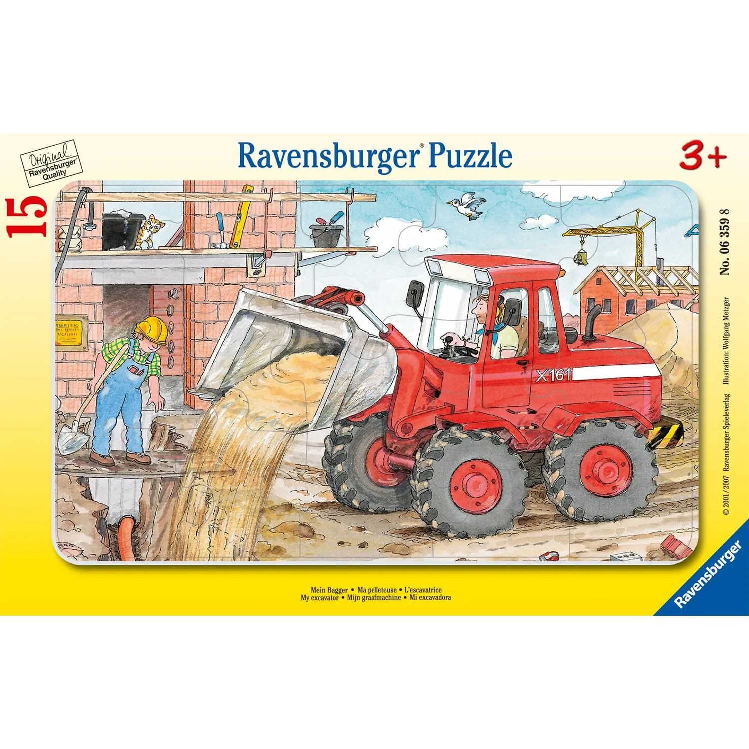 Ravensburger Puzzle Mein Bagger. Puzzle mit 15 Teilen, 15 Puzzleteile