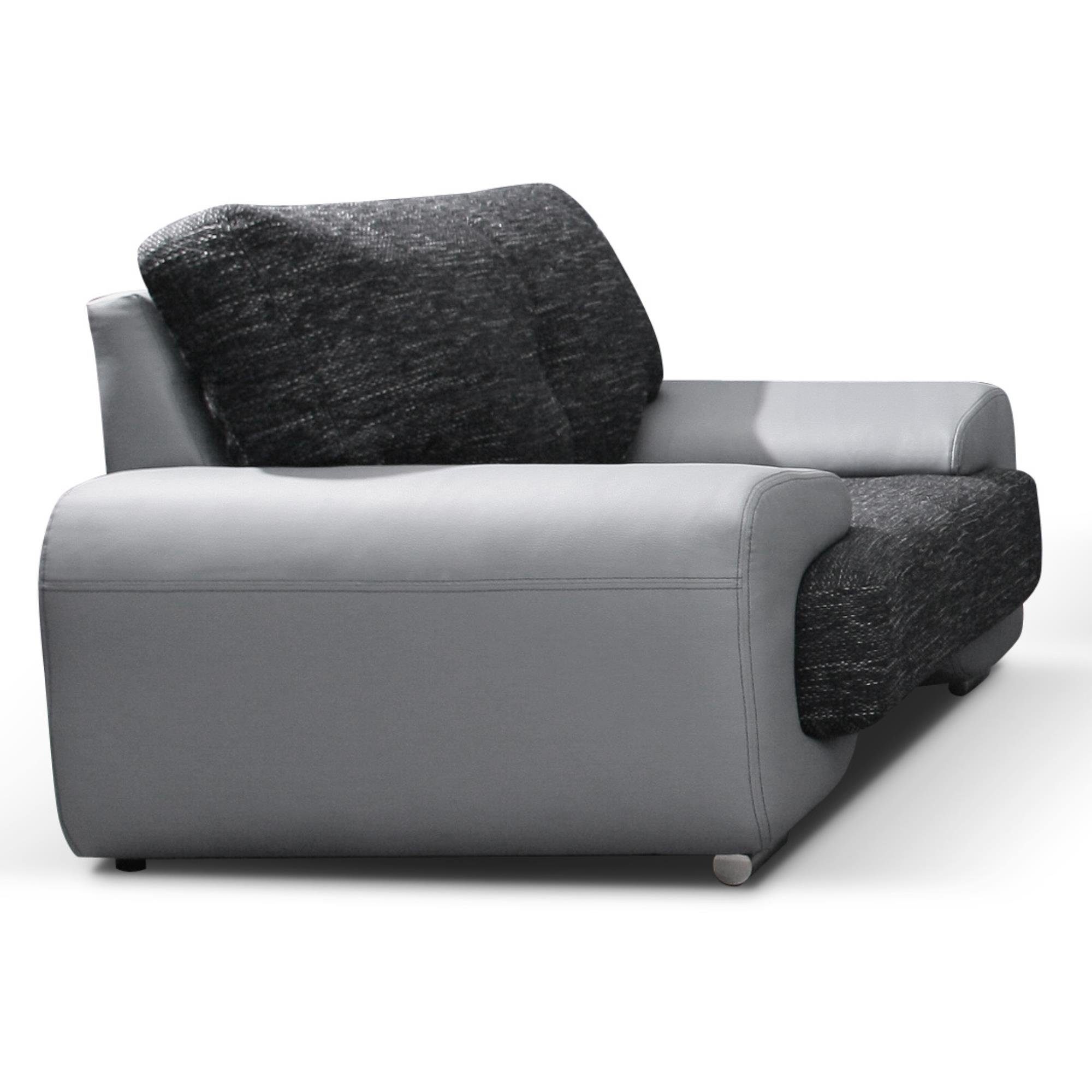 Beautysofa Sofa Möbelset Sofa Sofa Sofa 3-Sitzer Margo 2-Sitzer Sessel grau