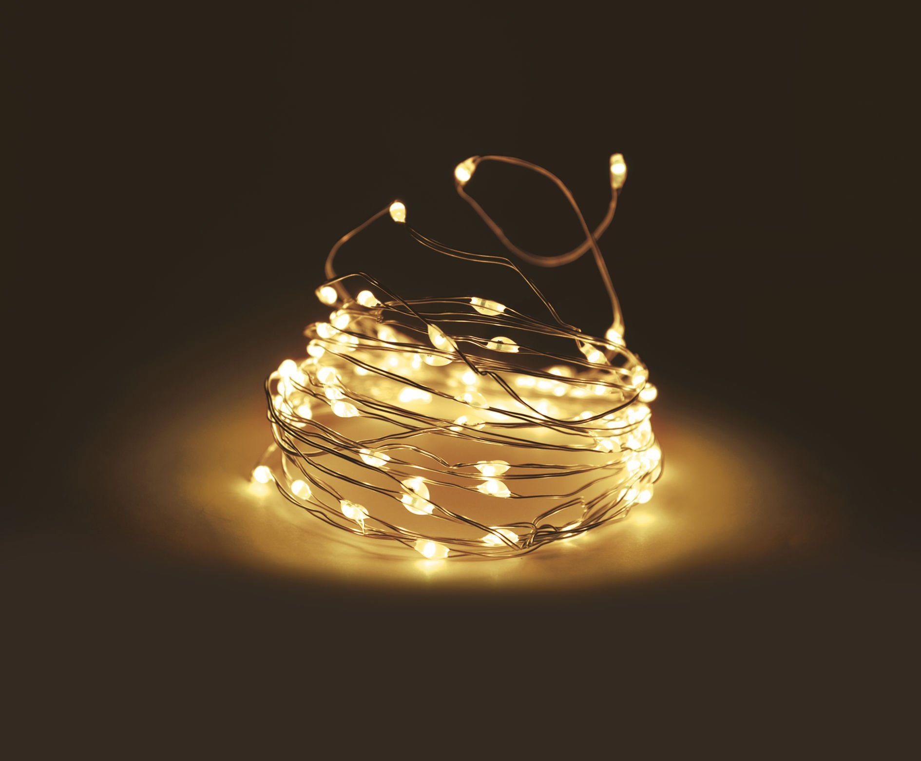 Spetebo Lichterkette Draht Lichterkette warm weiß - 505 cm / 100 LED, 100-flammig, Leuchtdraht Weihnachts Deko Beleuchtung