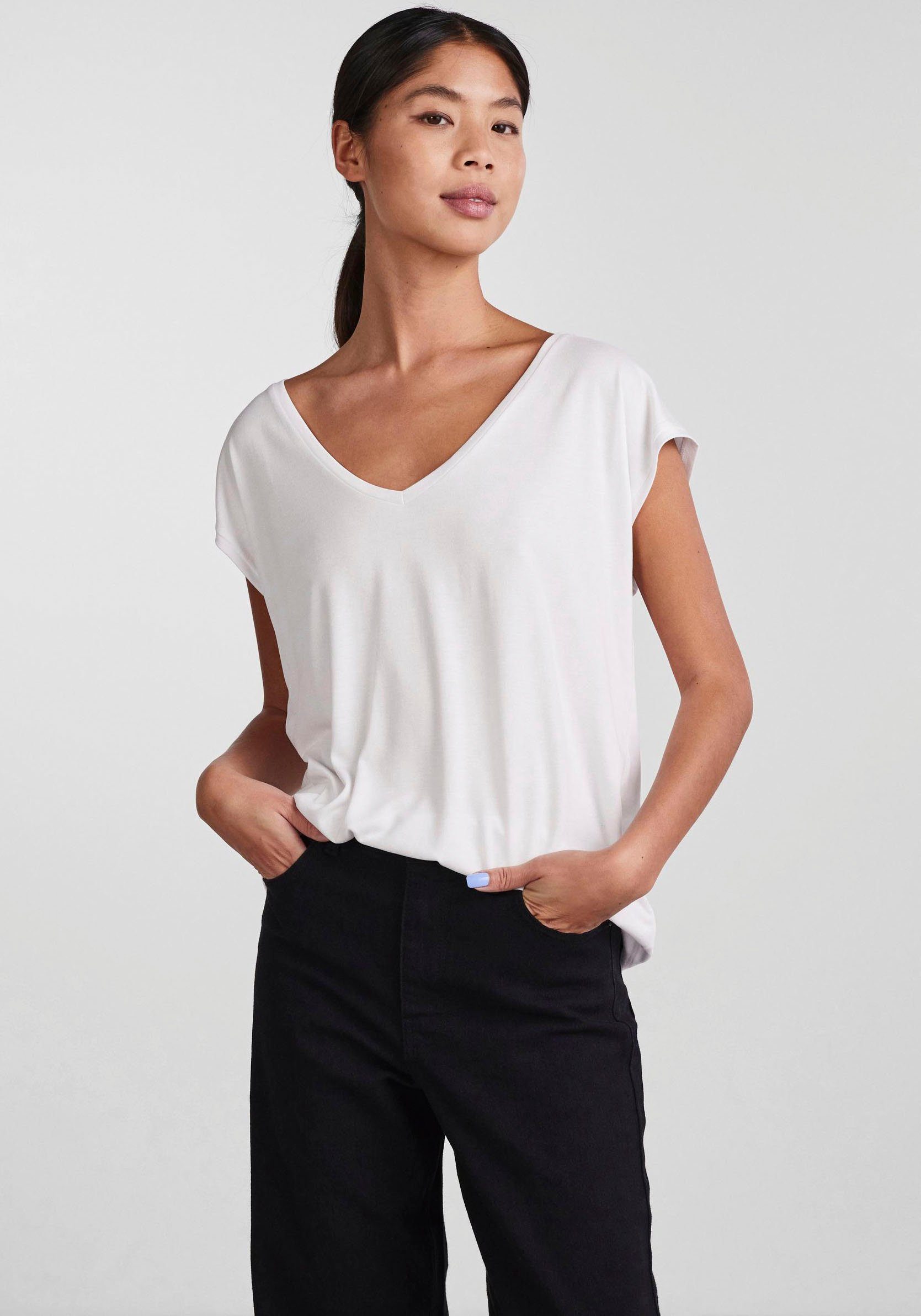 Bright TEE White Kurzarmshirt pieces NOOS PCKAMALA BC