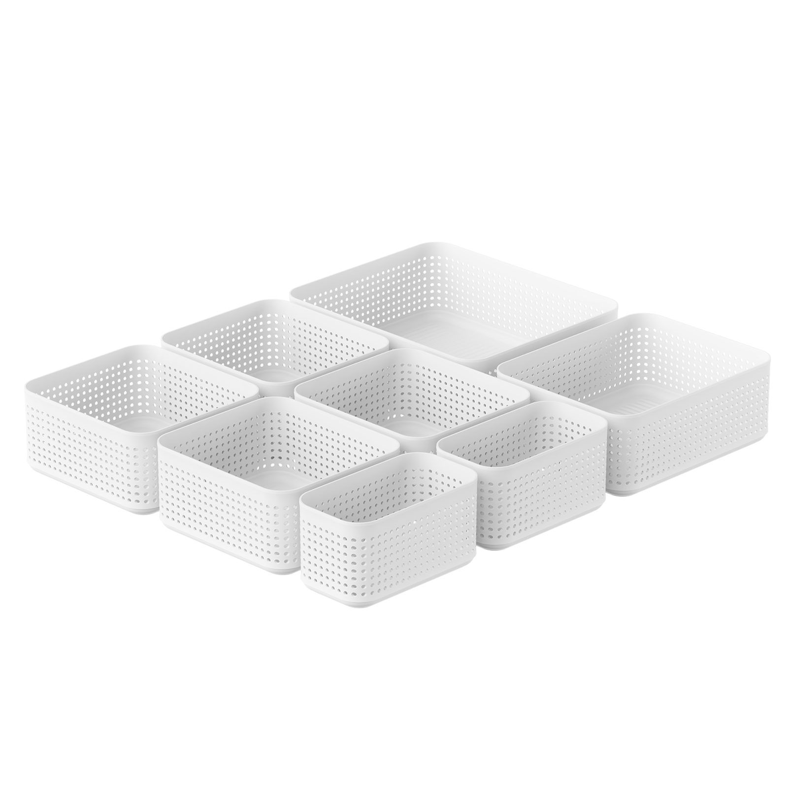 ROTHO Organizer WOP Organizer Set 8er XS bis XL für Schubladen und Schrank, Modulares Ordnungssystem für Schubladen und Kommoden