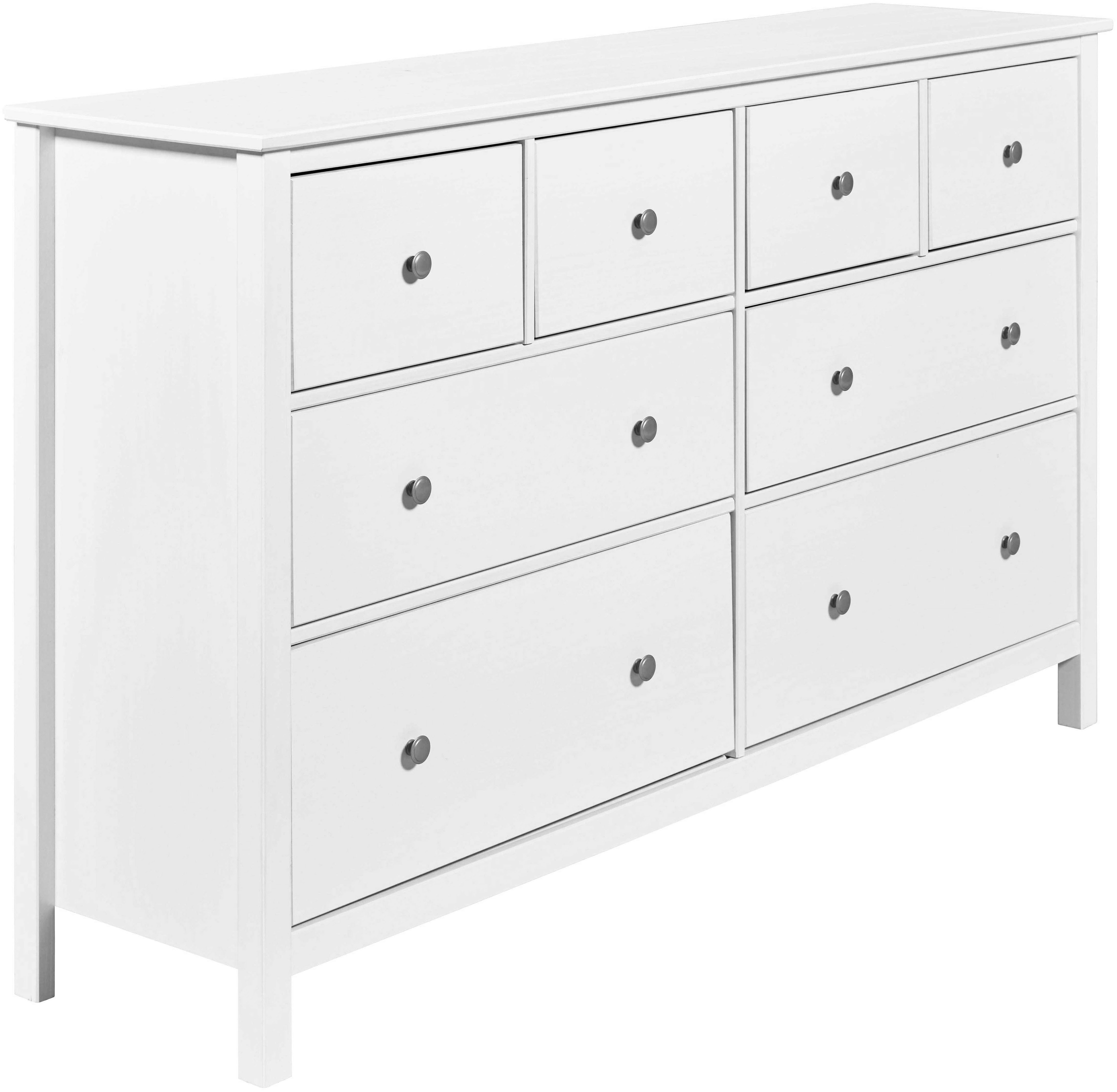 Inter Link Schubkastenkommode Pinora, Kiefer Massivholz, Weiss, 160 x 39,50 x 96 cm, viel Stauraum (1 St), Sideboard im modernem Skandi Look, 8 Schubladen, Aufbewahrungsschrank