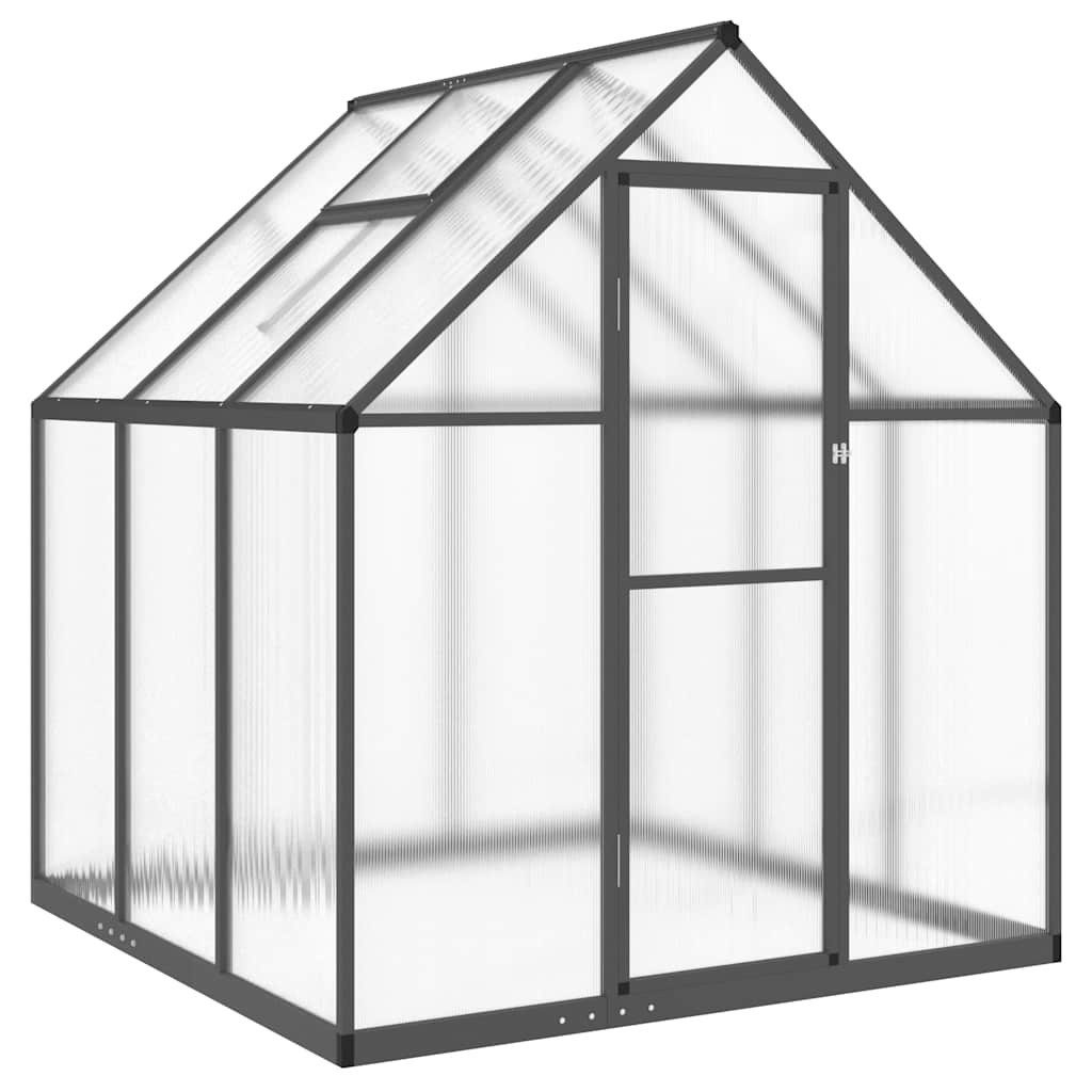 Gewächshaus Gewächshaus mit Fundamentrahmen Anthrazit 169x169x195 cm Alu