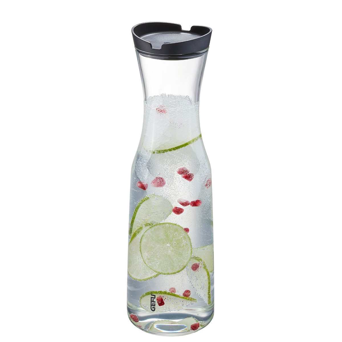 GEFU Karaffe SMARTLINE, (2-tlg), mundgeblasenes Borosilikatglas, aromasicherer Deckel