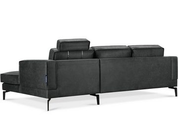 Konsimo Ecksofa ALTHA Ecksofa, Kopfteilverstellung, hohe Beine, zeitloses Design, Ottomane links