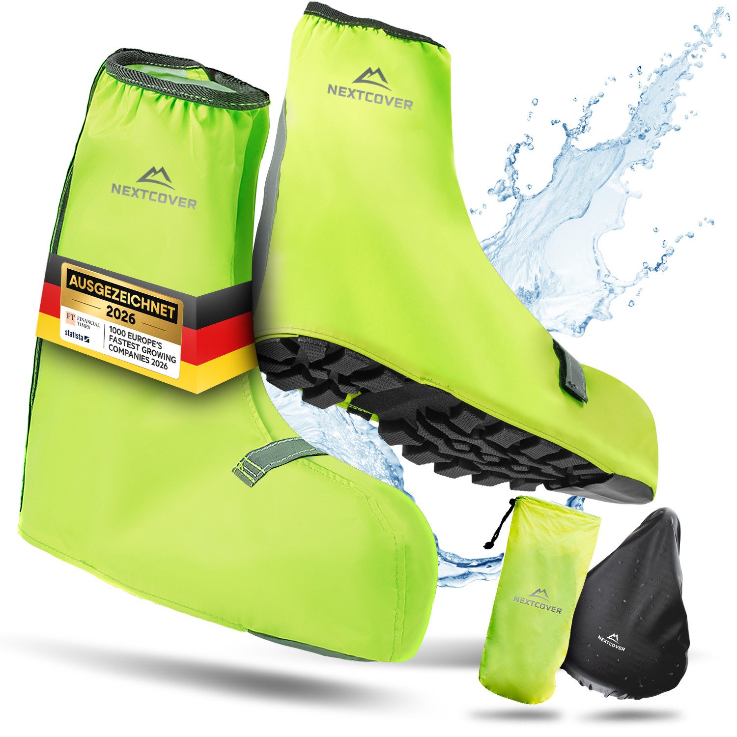 Nextcover Fahrrad-Überschuh Universelle Überschuhe Fahrrad I 100% Wind-& wasserdicht