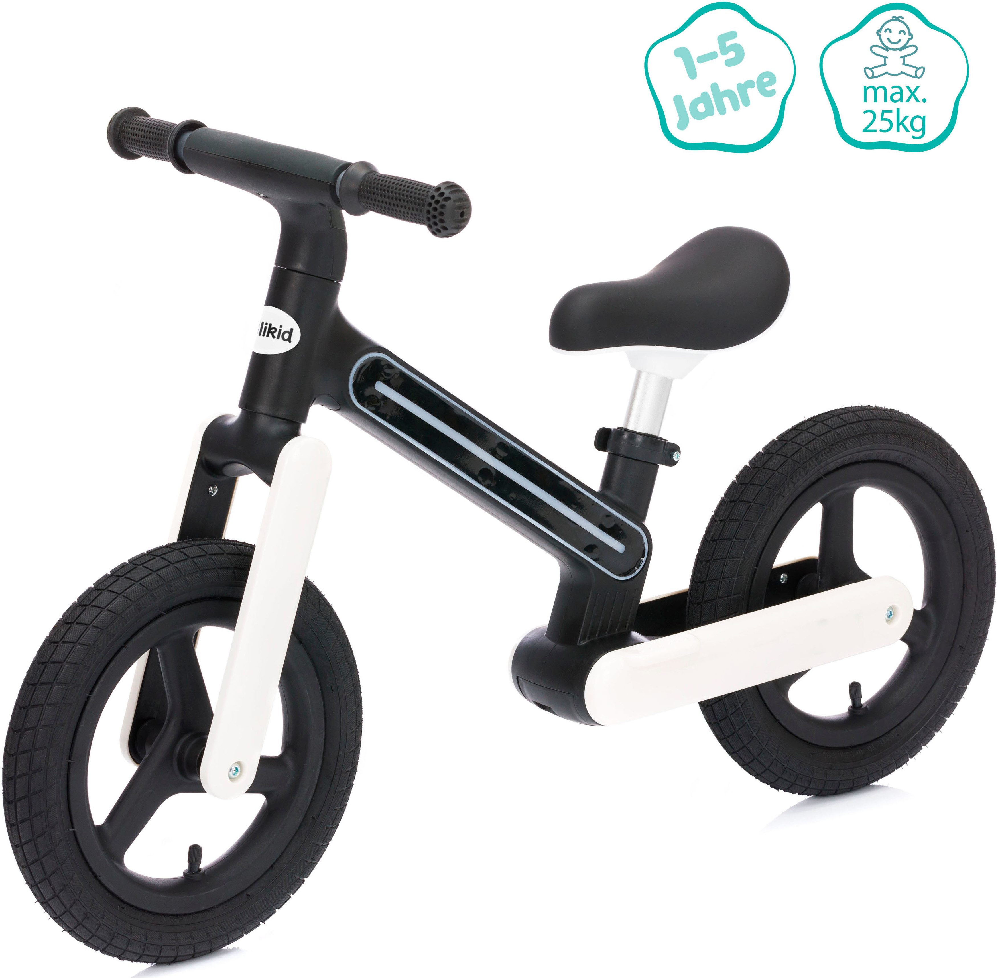 Fillikid Laufrad Balance Bike Flash schwarz, mit Luftreifen günstig online kaufen