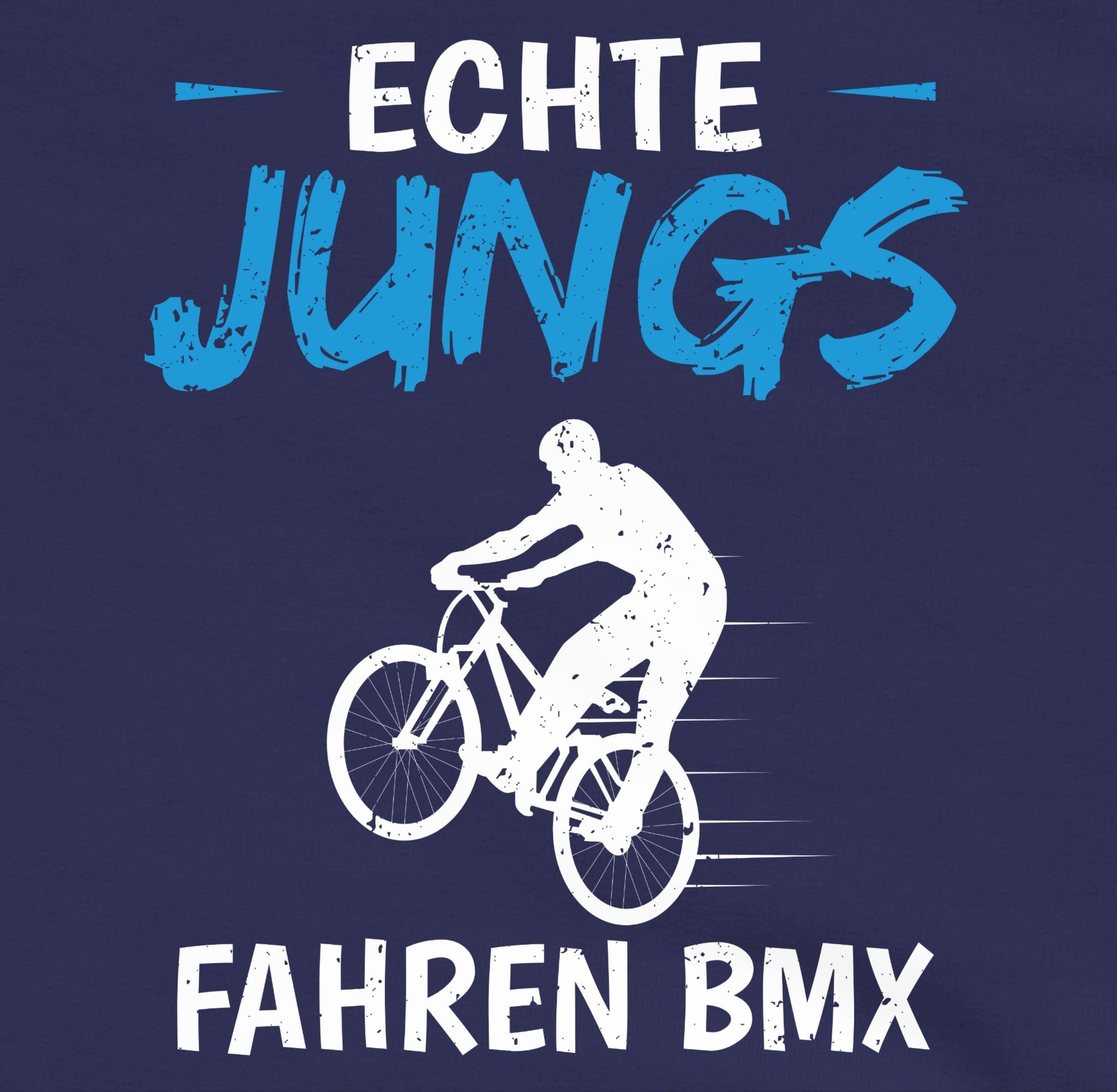 Sport BMX Shirtracer Kinder Echte Blau/Grau Jungs meliert fahren Kleidung 2 Navy Hoodie