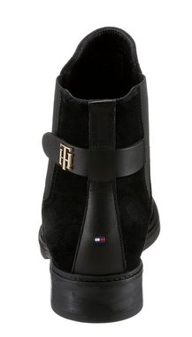 Tommy Hilfiger TH SUEDE FLAT BOOT Chelseaboots mit TH-Logoelement, schmale Form