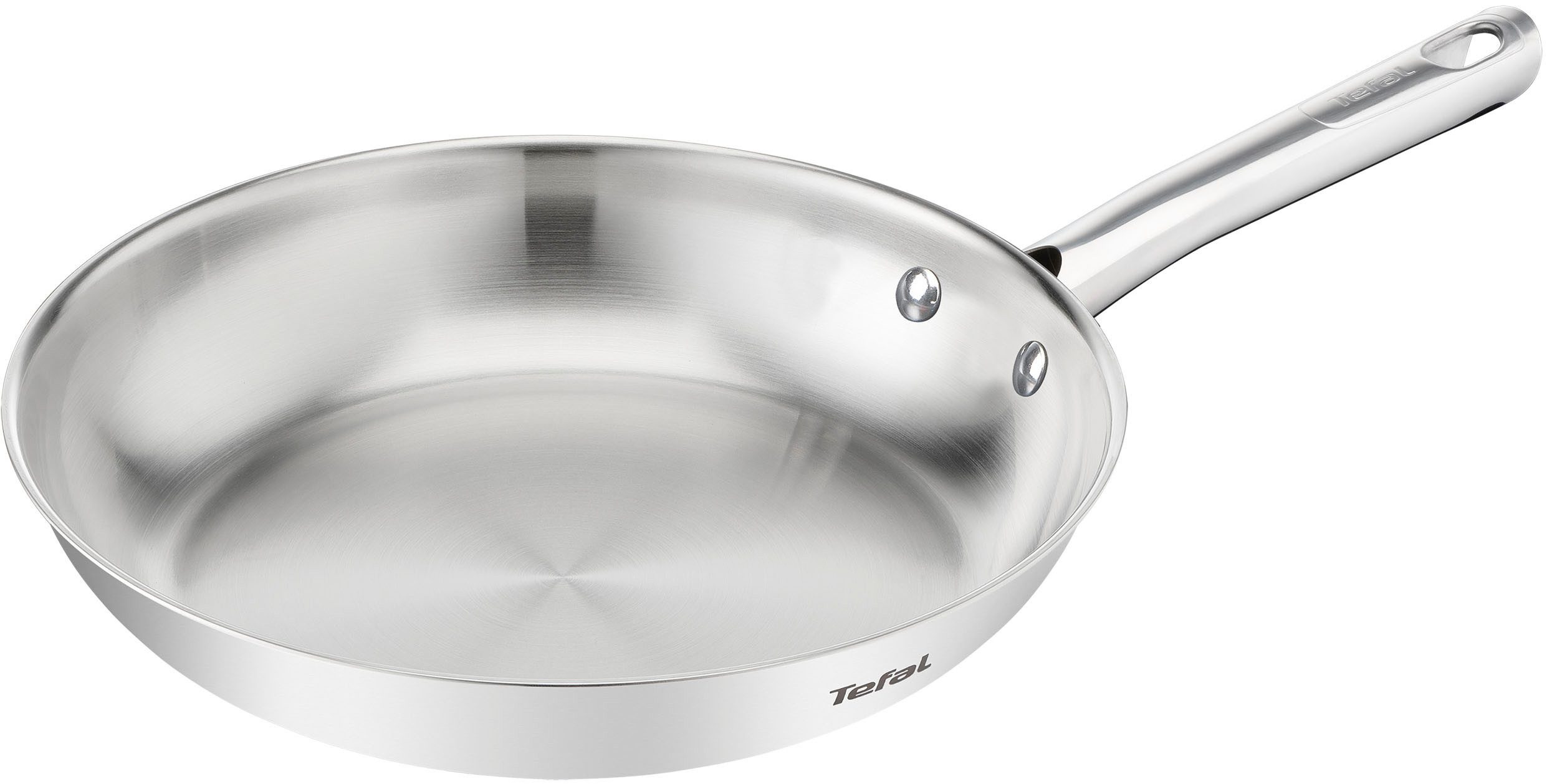 Tefal Bratpfanne Duetto On, Edelstahl (1-tlg), unversiegelt, Induktion, genieteter Griff, backofengeeignet