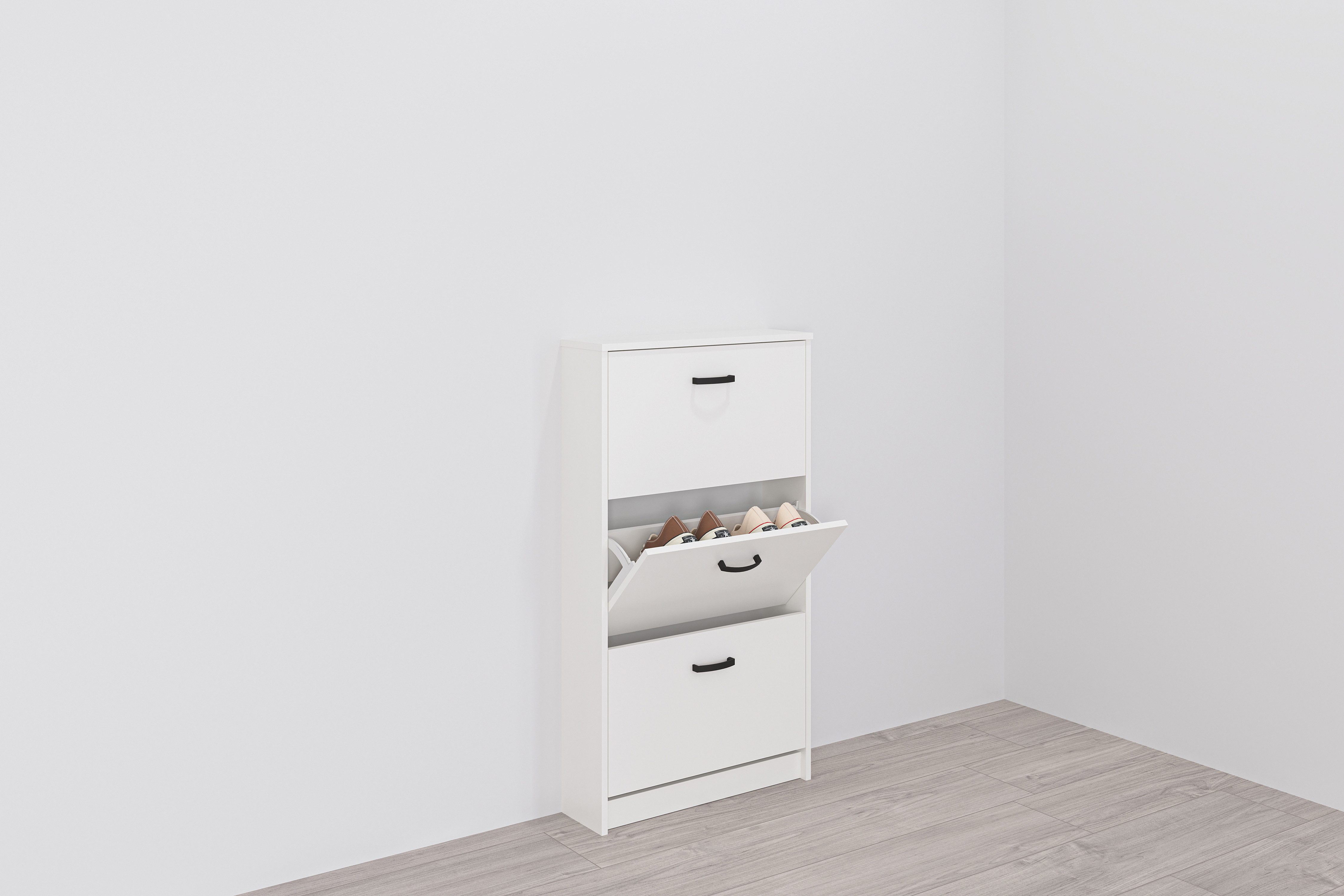 FMD Schuhschrank Step 3 Breite 58,5 cm, Tief 17 cm, mit 3 Klappen, Schuhkipper