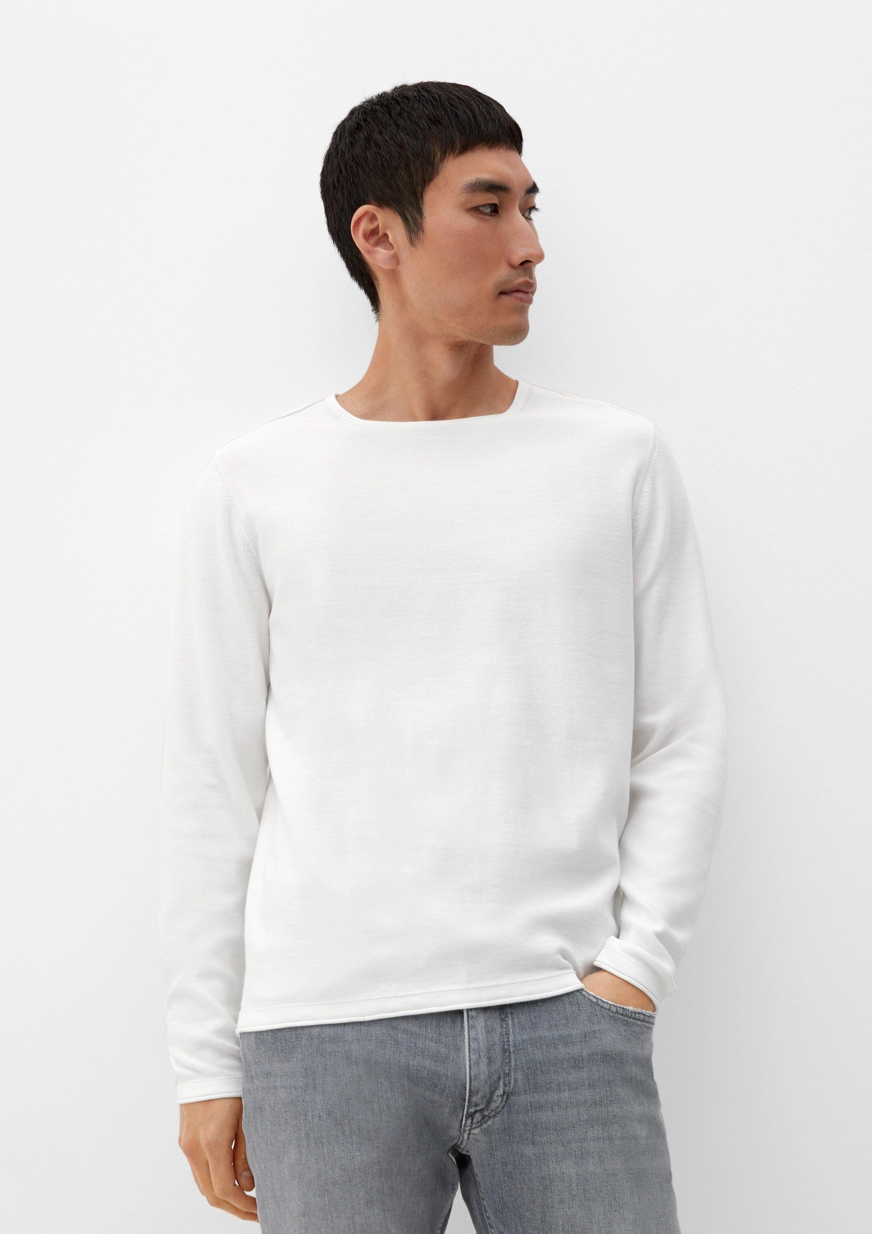 Strickpullover Pullover mit Rollsaumblende